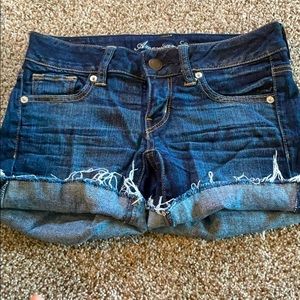 American eagle dark wash jean shorts